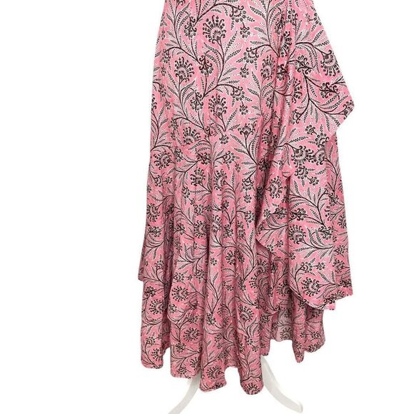 J. Crew Collection‎ Cross-back ruffle-hem dress in Ratti coral vines Size 6 - Picture 7 of 13